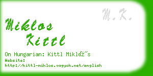 miklos kittl business card